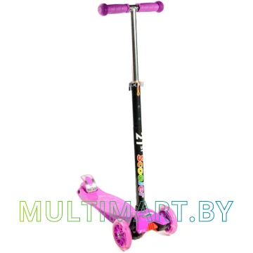 Самокат 21st Scooter Maxi VIOLET 036S фиолетовый, прозрачные колёса